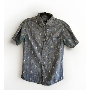 Earthbound Trading Co. Mens Medium Native  Aztec Southwest Button Up